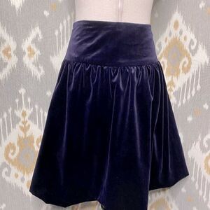 Ralph Lauren Luxe Purple Velvet Gathered Skirt